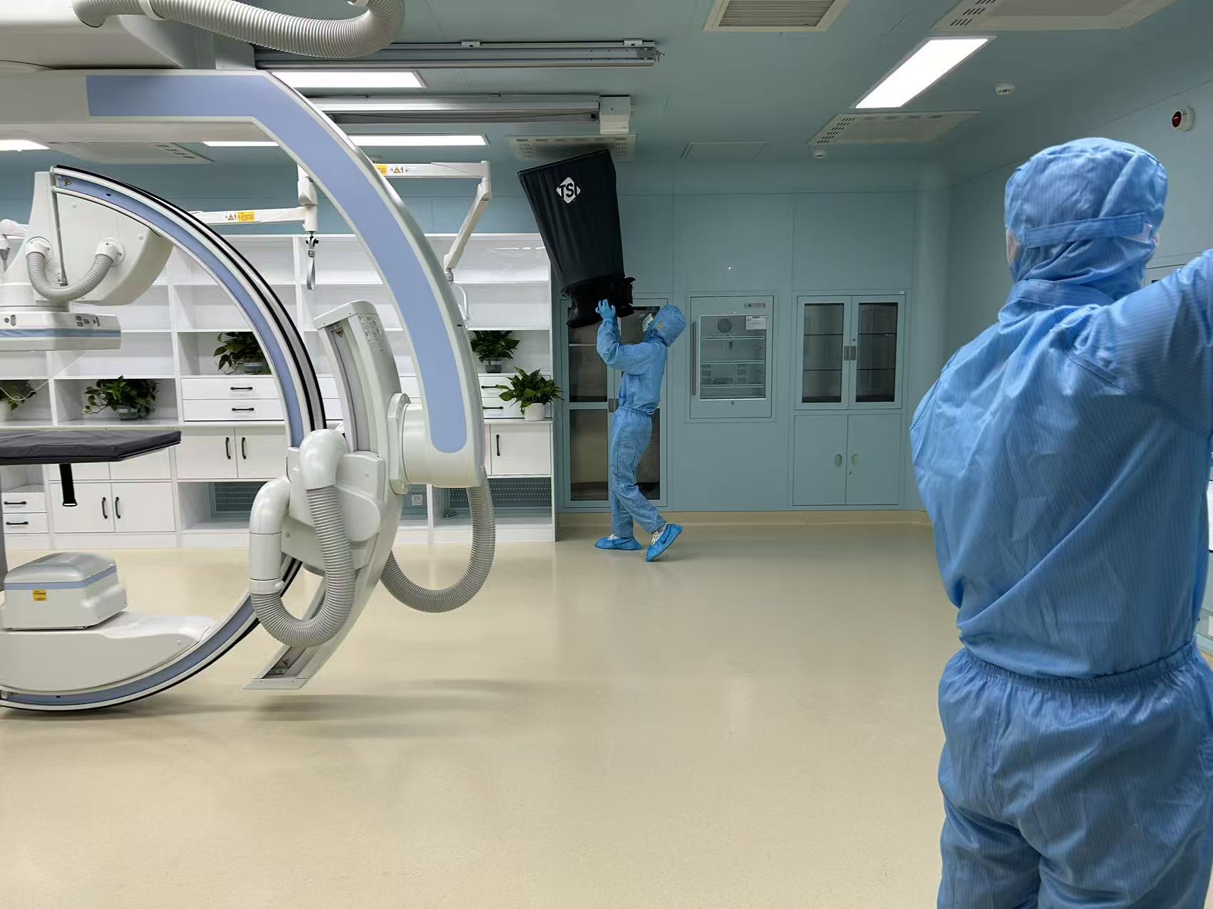 航天中心医院苏家坨院区DSA手术室洁净度检测完成